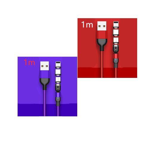 Magnetic Data Cable 540 Degree 180 Degree Rotating Charging Cable Blind Suction Three-in-one Bent Magnetic Cable